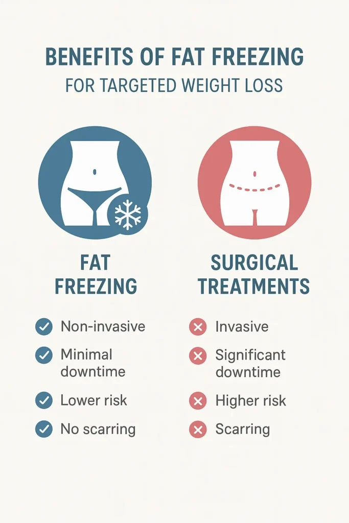 graphic showing the benefits of fat freezing Northwood