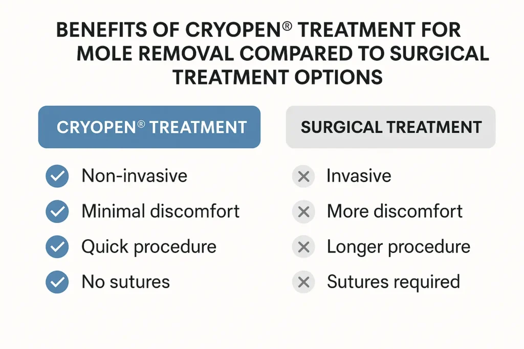 Benefits of facial mole removal Northwood - call our team today to book a consultation